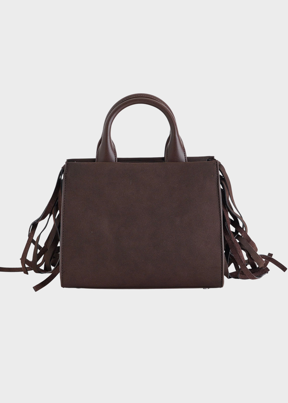 Borsa a mano Mini Marge in camoscio sintetico con tracolla, frange e applicazione orsetto centrale Teddy-3