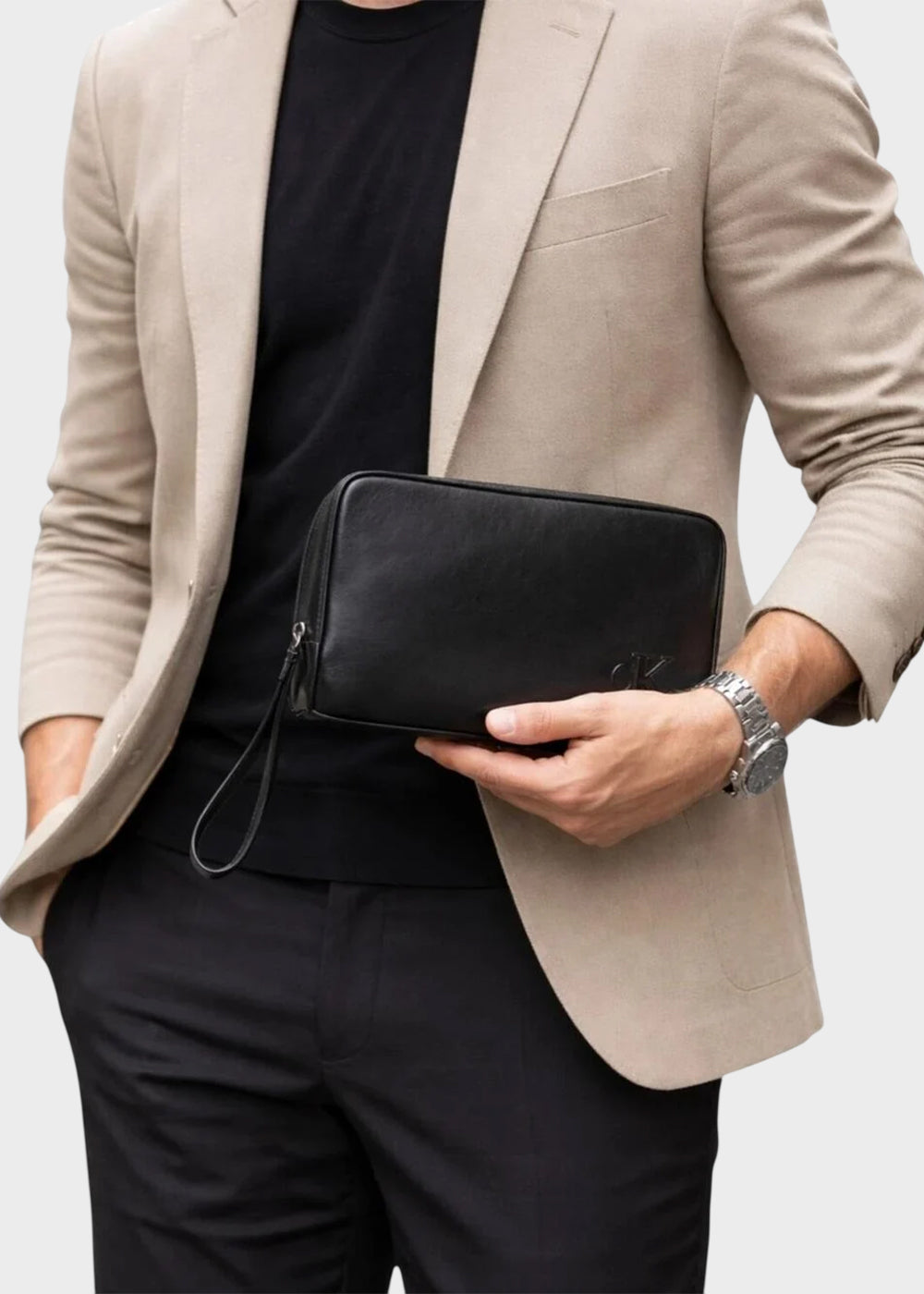 Pochette con manico e logo