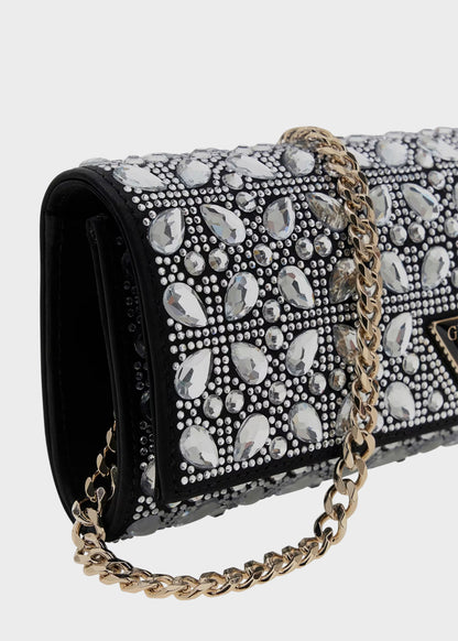 Pochette gioiello Elsie con strass, con tracolla da spalla