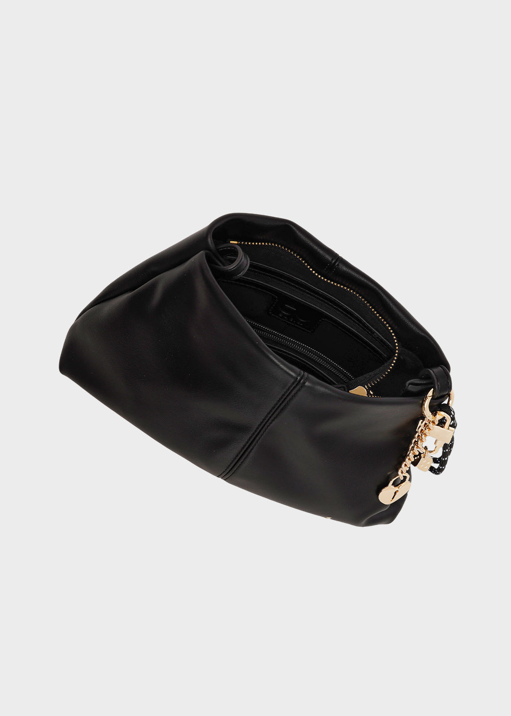 Borsa piccola a spalla morbida Bay con charm-3