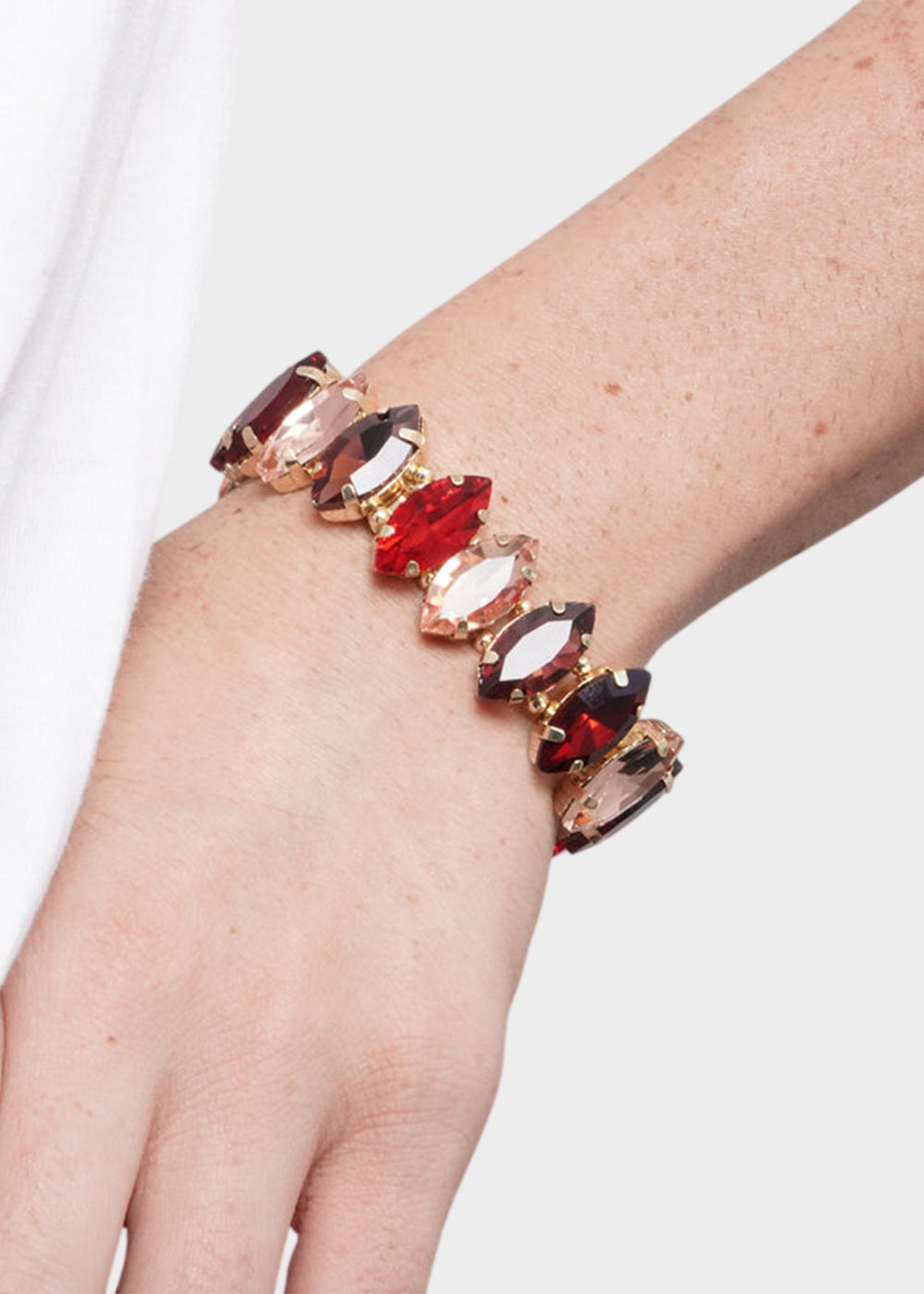 Bracciale in Metallo color oro con cristalli colorati