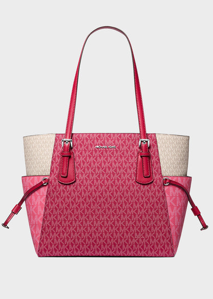 Borsa tote Voyager grande con stampa logo color block