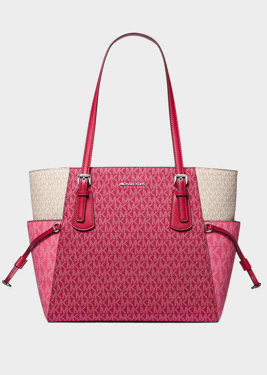 Borsa tote Voyager grande con stampa logo color block