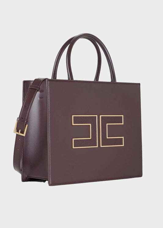 Borsa a mano grande con tracolla e logo