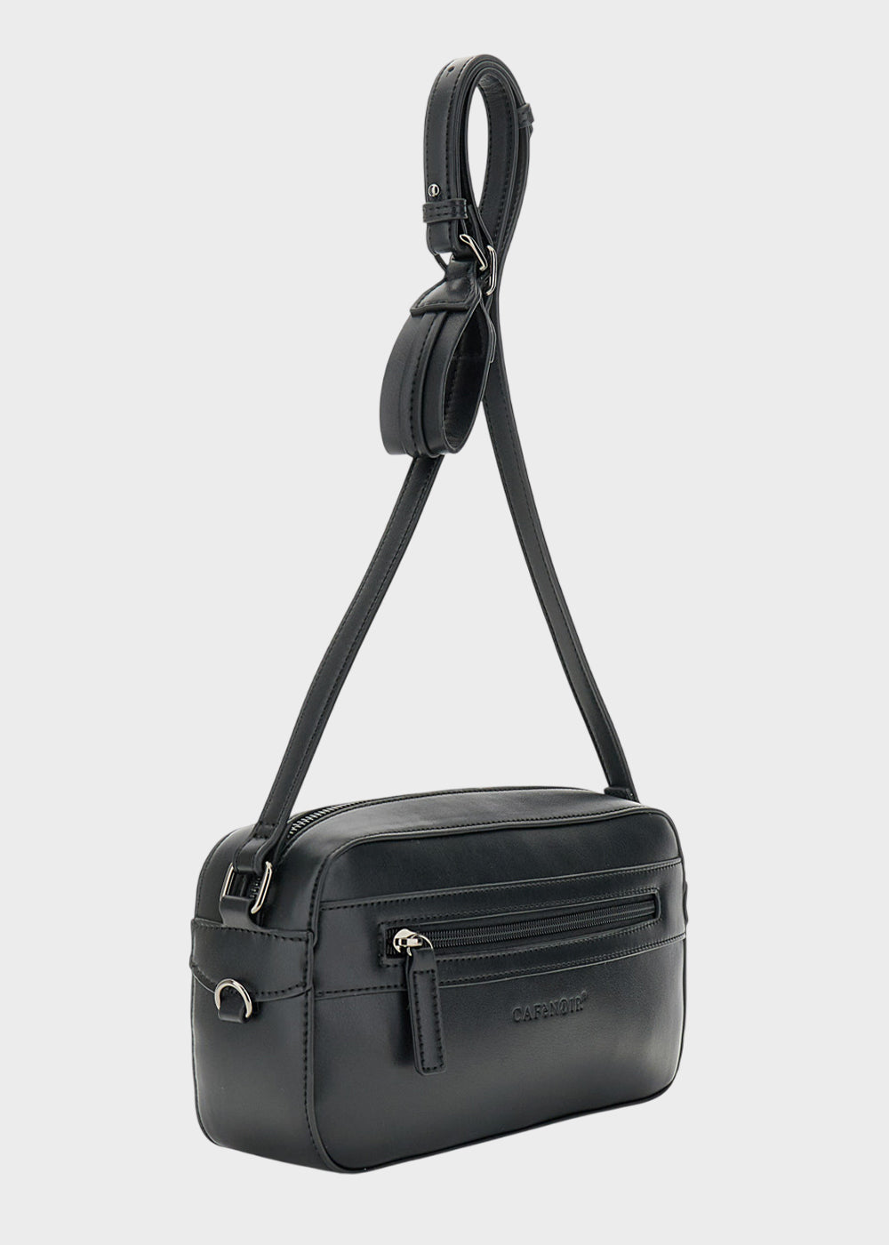 Borsa a tracolla a righe con logo metallico-3