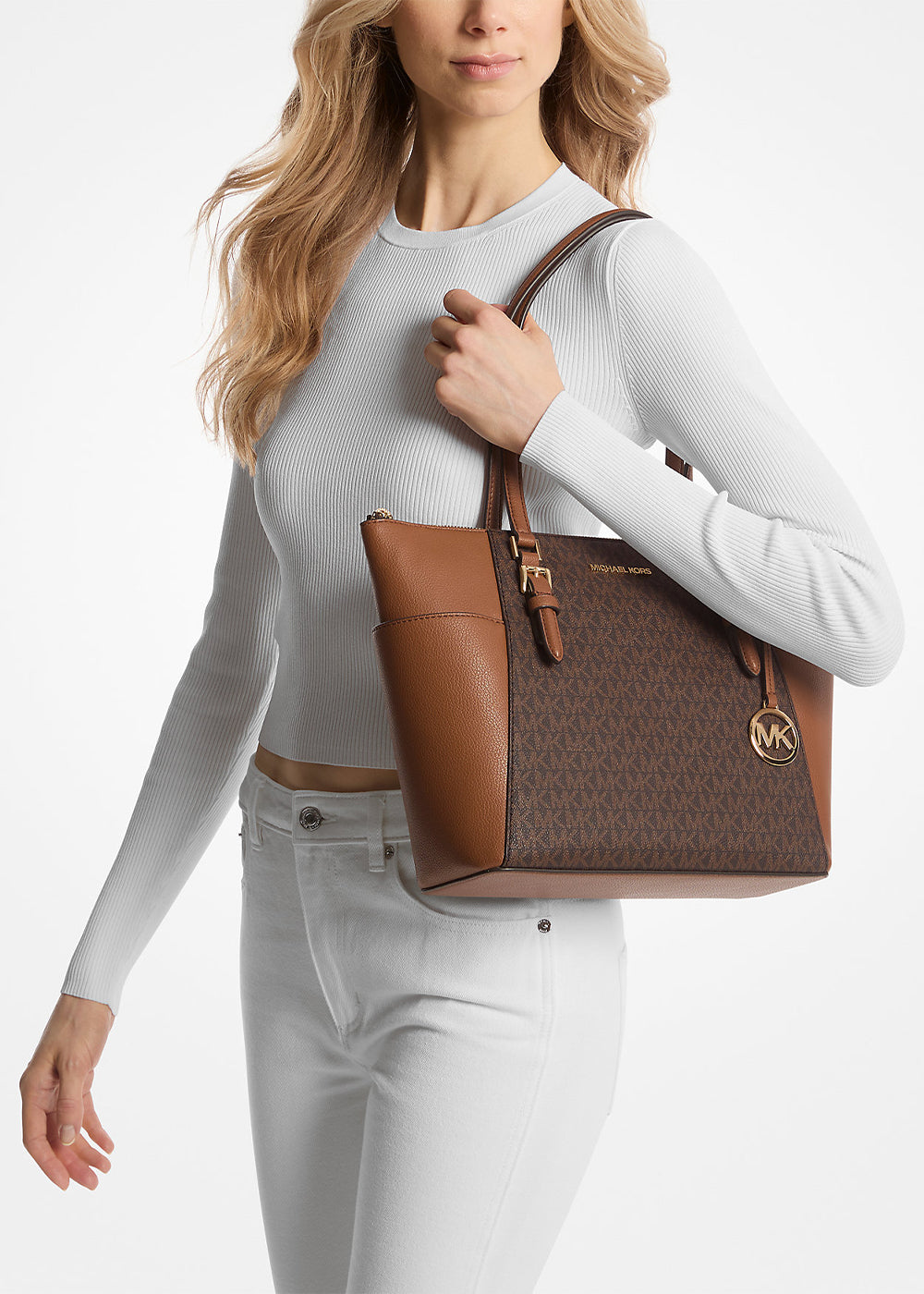 Borsa da spalla Charlotte grande con logo