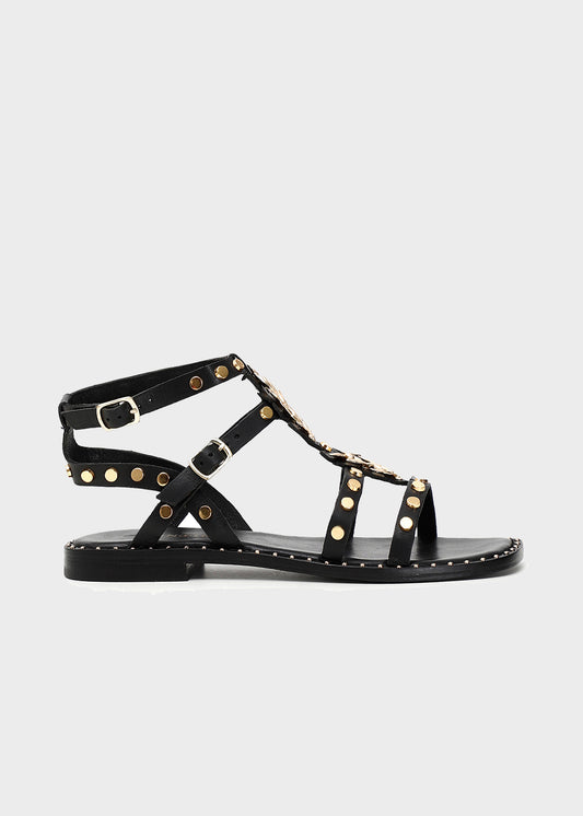 DOUBLE BUCKLE LEATHER SANDAL