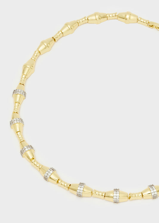 Collana girocollo con sfere oro