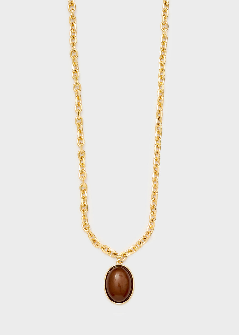 Collana Cleo con pietra pendente marrone