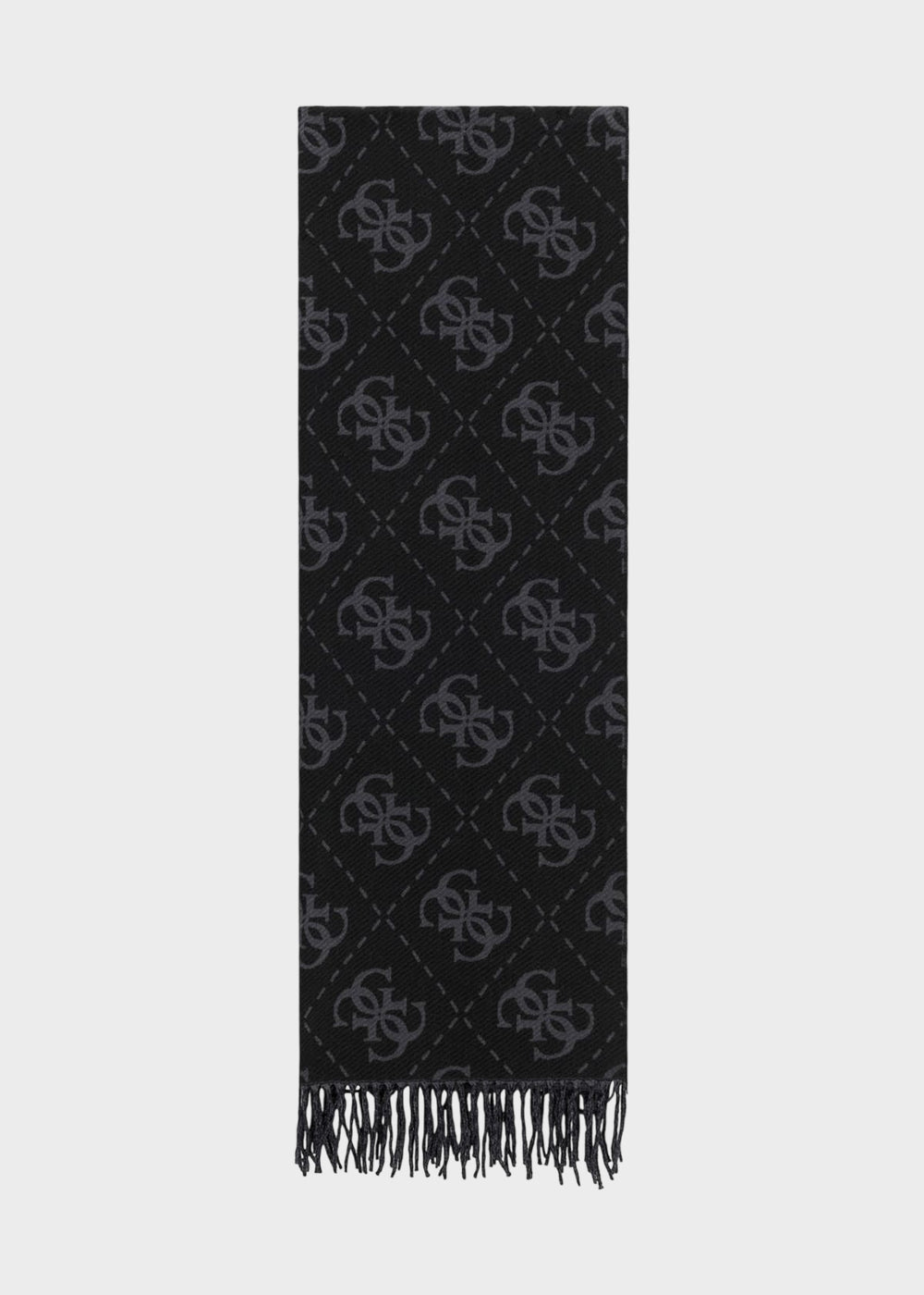 Sciarpa con logo all over e frange (70 x 190 cm)