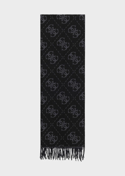 Sciarpa con logo all over e frange (70 x 190 cm)