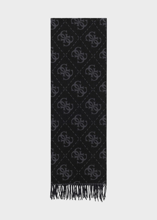 Sciarpa con logo all over e frange (70 x 190 cm)