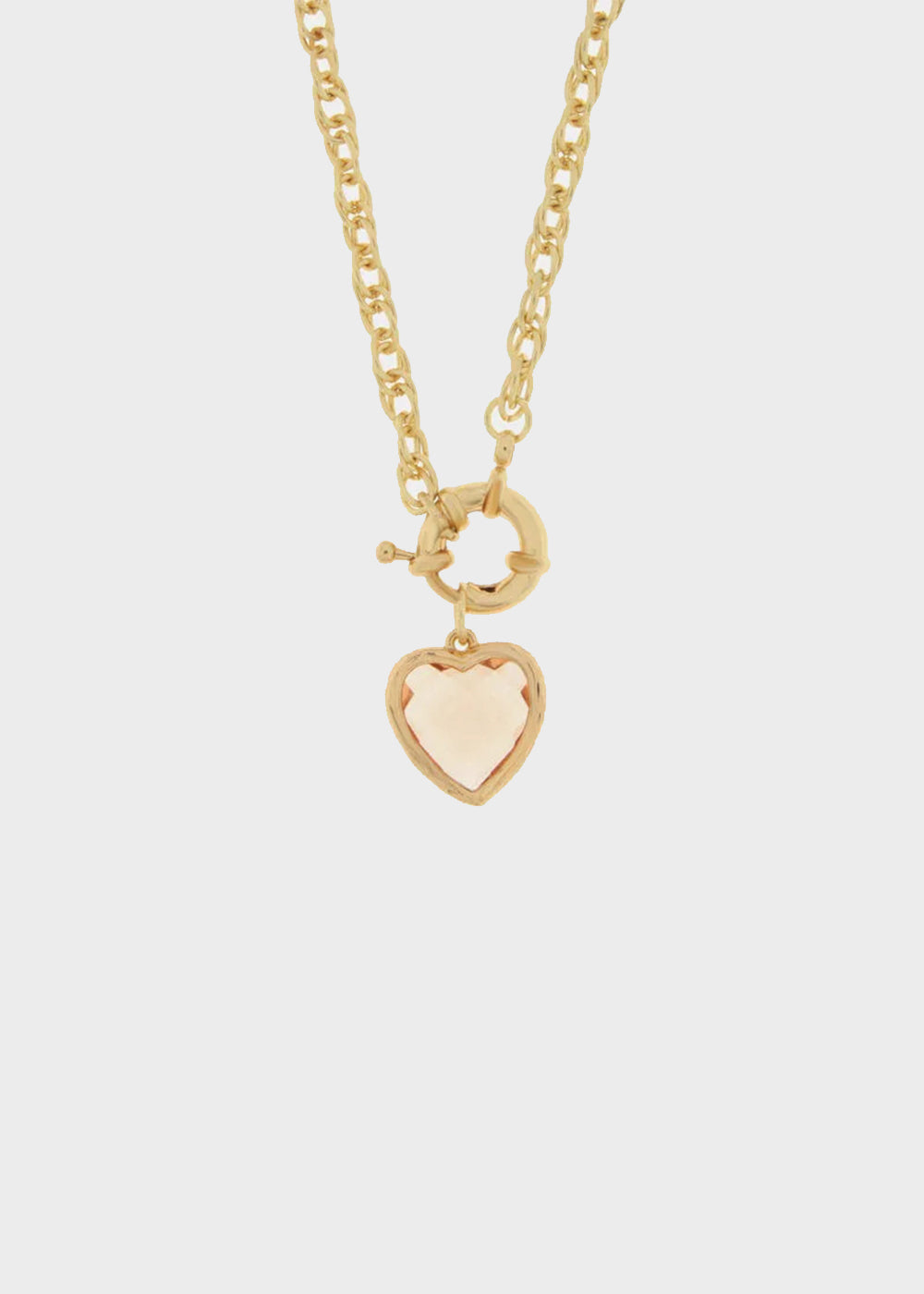 Collana in Metallo color oro con cuore rosa