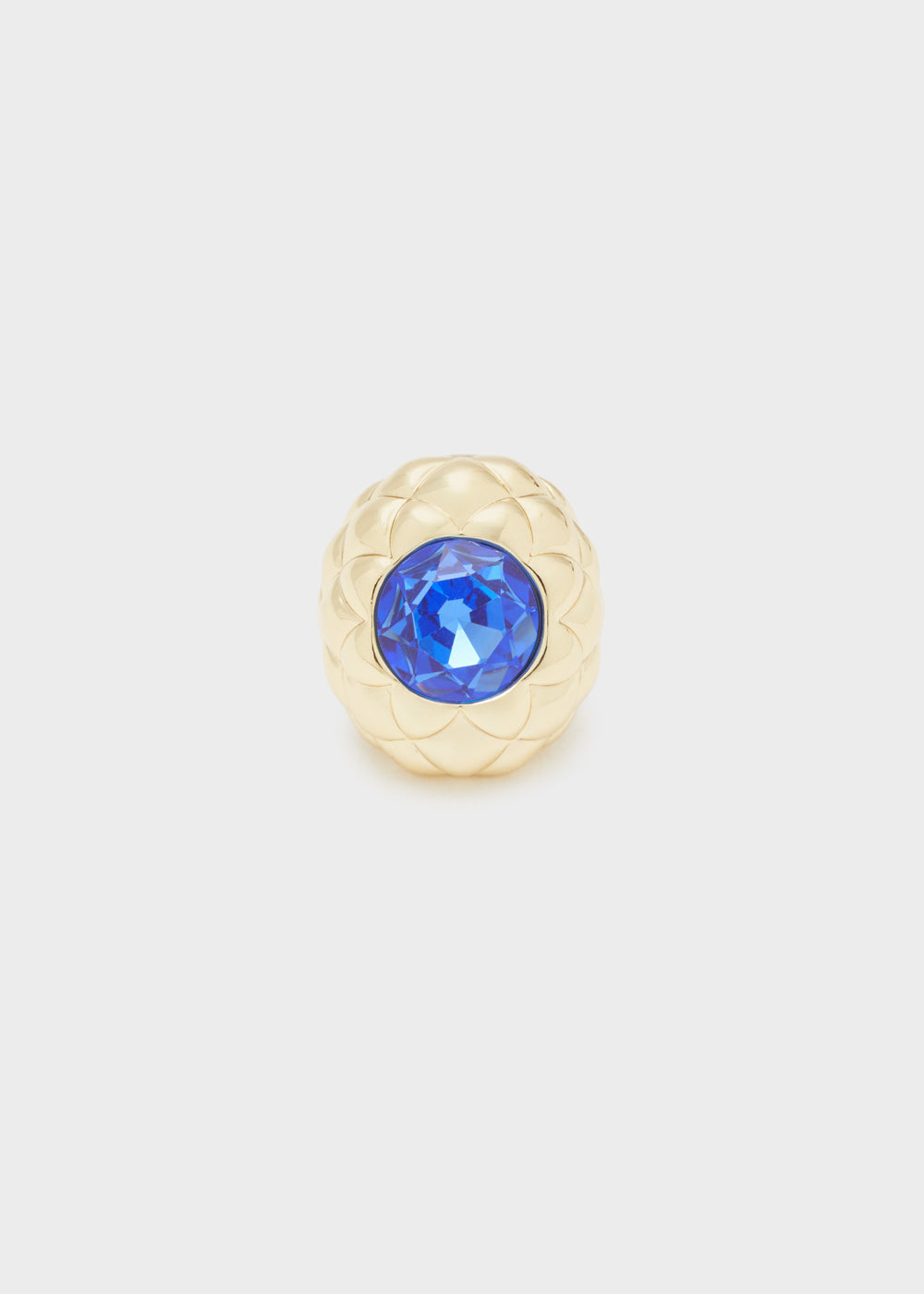 ANELLO OVERSIZE LAVORATO ORO E PIETRA BLU