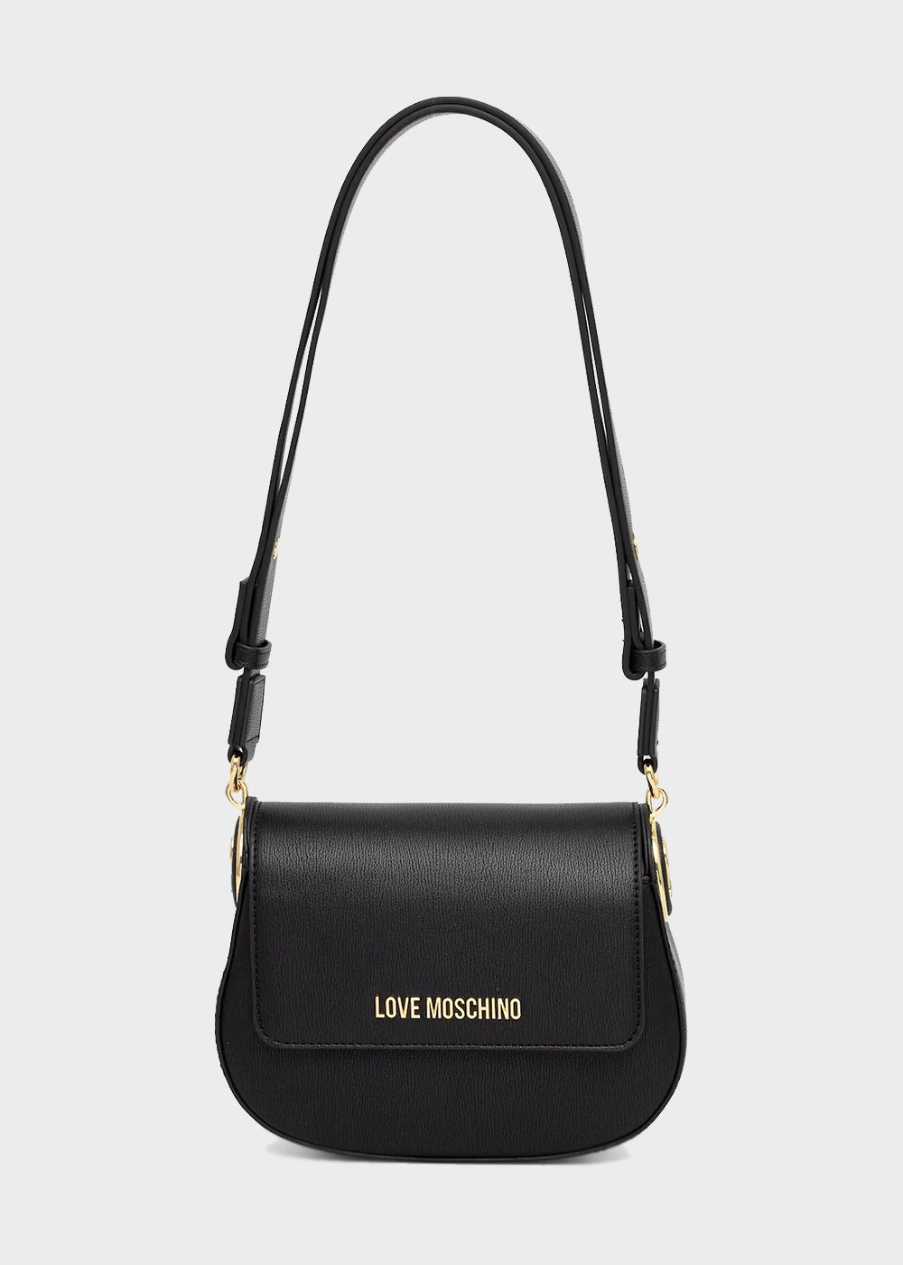 Borsa a spalla con pattina e logo