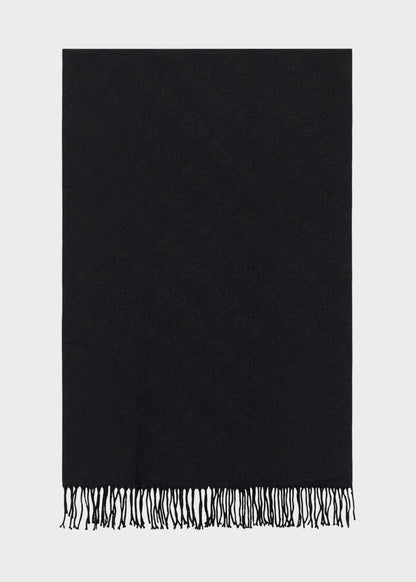 Sciarpa con logo all over e frange (70 x 180 cm)