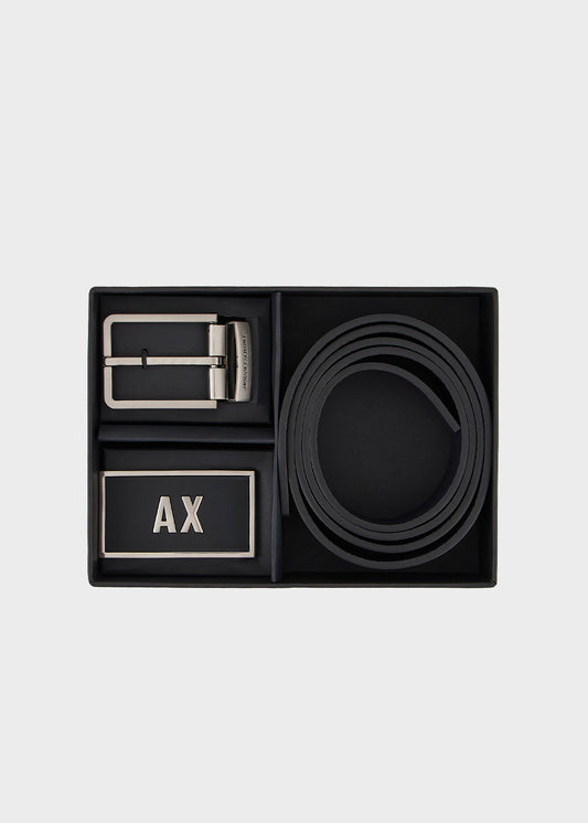 Set cintura reversibile con due fibbie (3 cm)