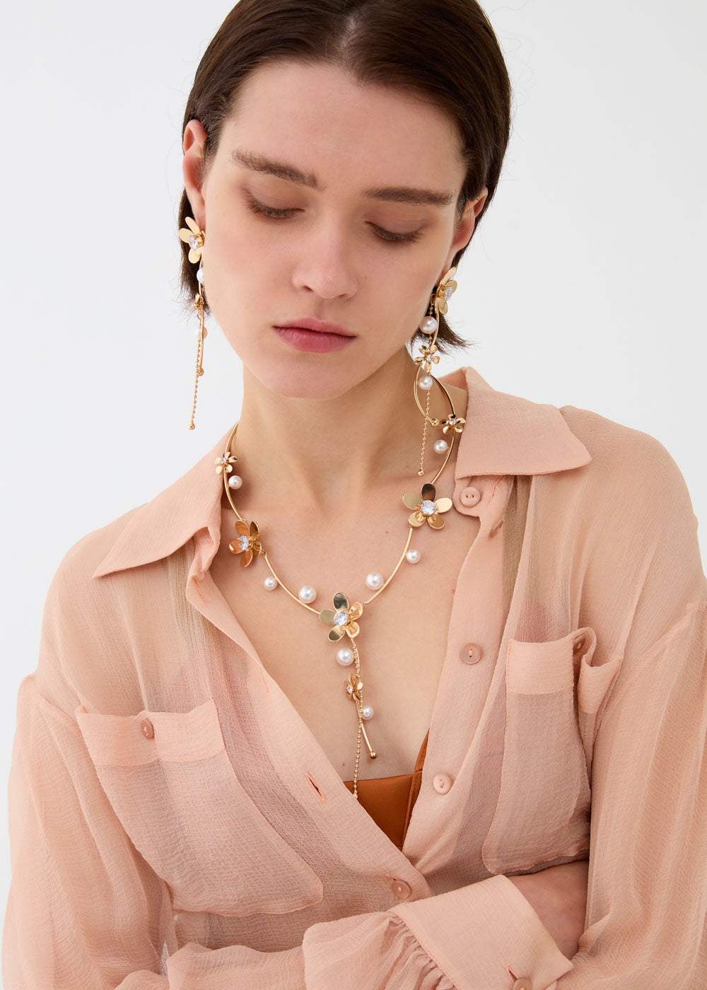 Collana Flowers con pietre