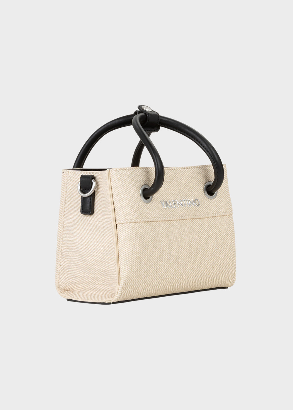 Borsa a mano Alexia piccola con tracolla in pelle sintetica ad effetto tessuto-3