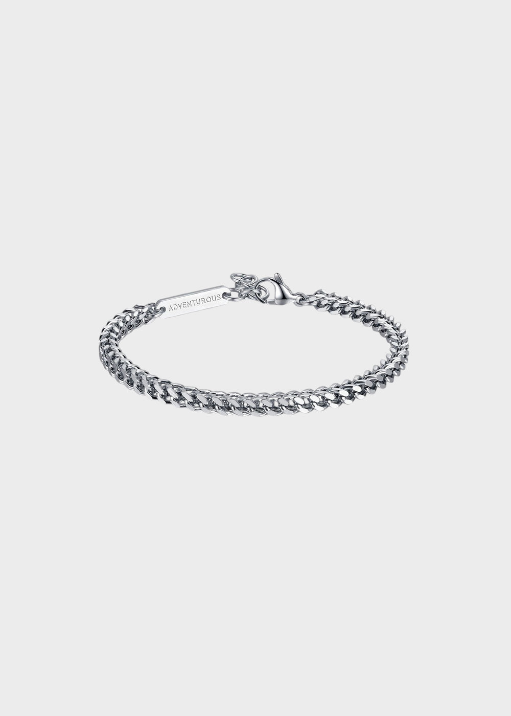 Bracciale catena Ripple a spiga quadrata in acciaio