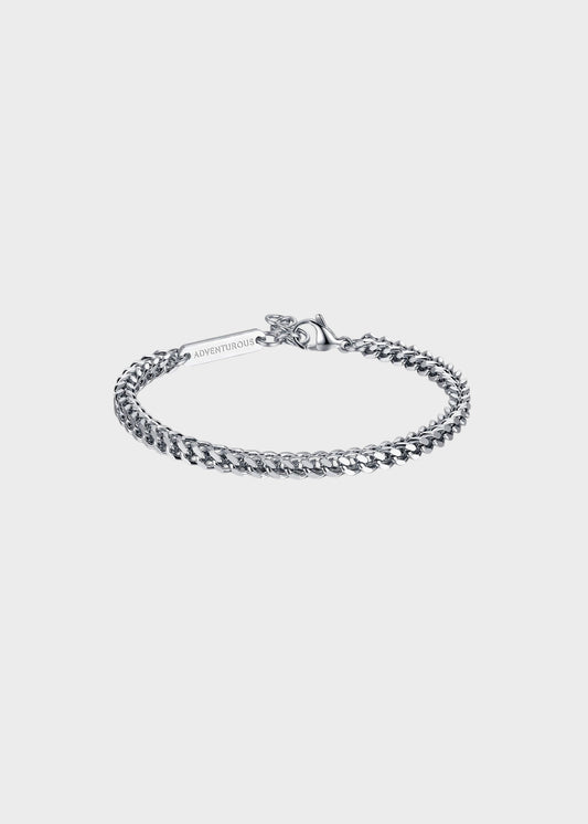 Bracciale catena Ripple a spiga quadrata in acciaio