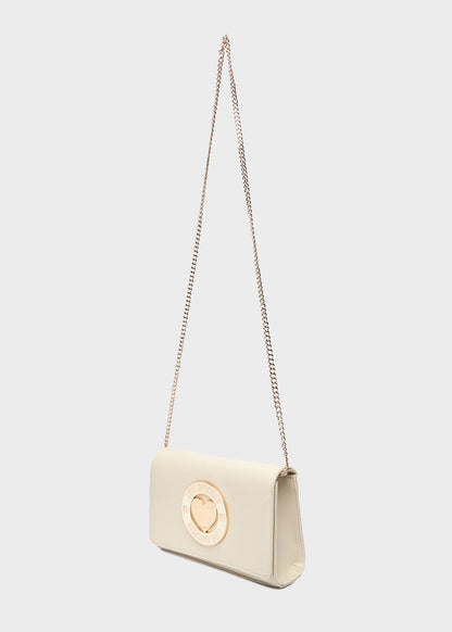 Shoulder bag with logo and heart on the front