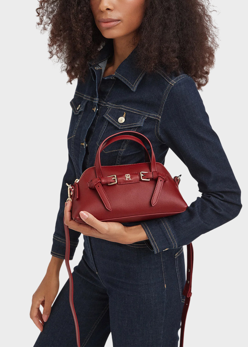 Borsa a mano Buckle Mini Tote con tracolla-2