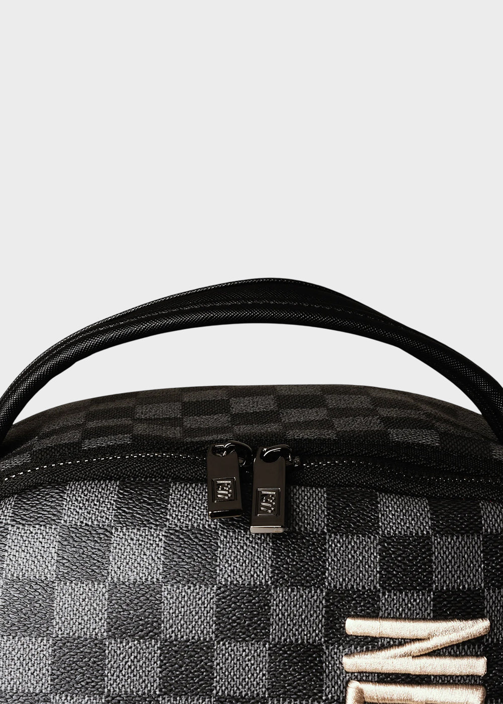 Zaino con ricamo frontale, logo e trama a scacchi, "Limited Edition"