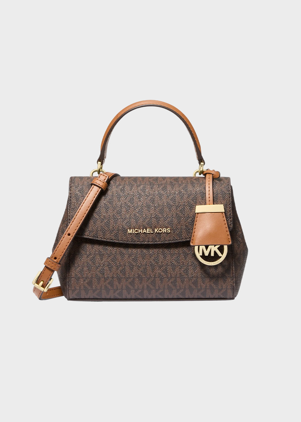 Borsa a mano piccola Ava con tracolla e logo all over