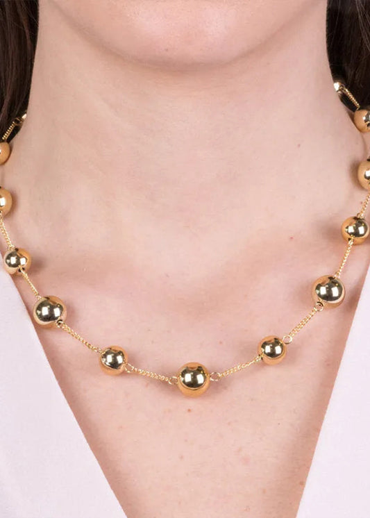 Collana in Metallo color oro con sfere