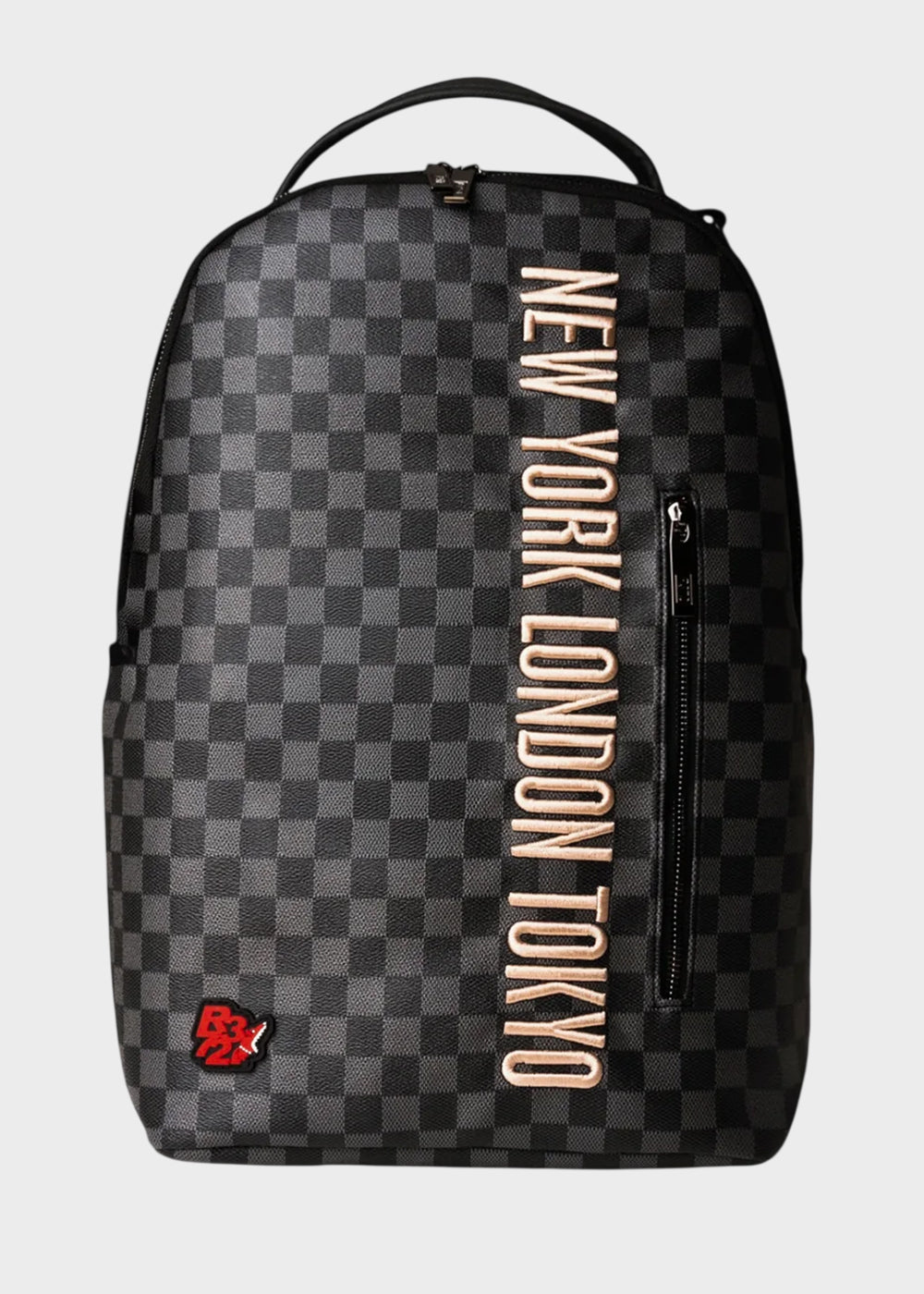 Zaino con ricamo frontale, logo e trama a scacchi, "Limited Edition"