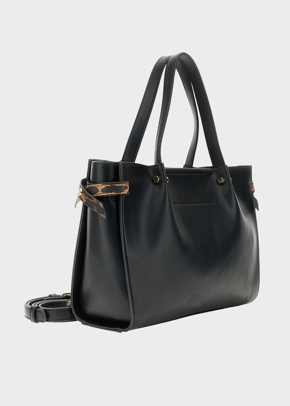 Borsa a mano con tracolla e dettagli leopard-3