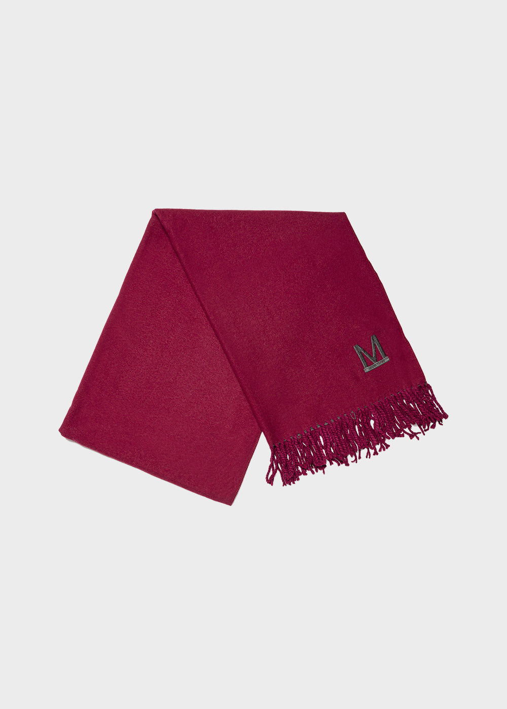 Sciarpone con frange e logo