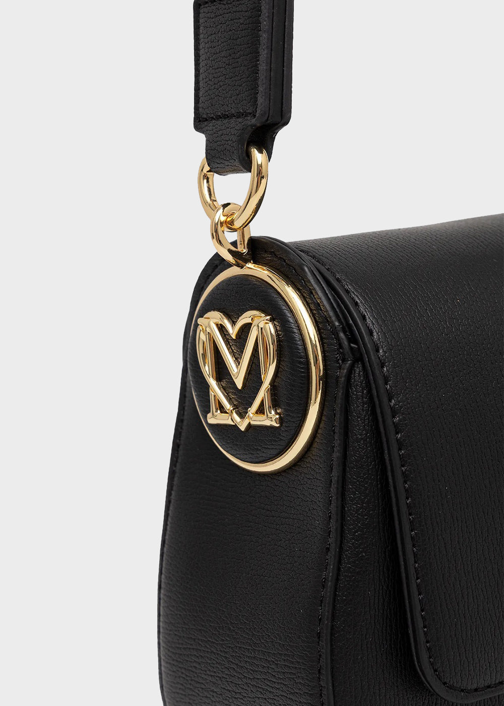 Shoulder bag with flap and logo