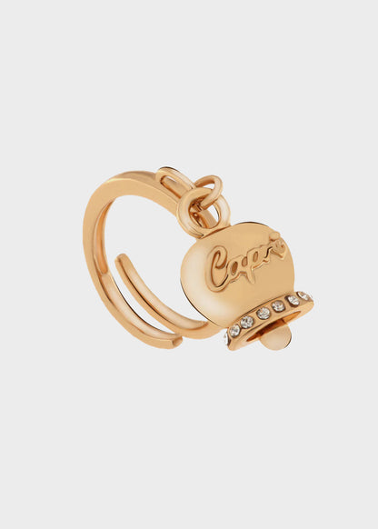 Anello in Metallo color oro rosa con campanella Capri e cristalli