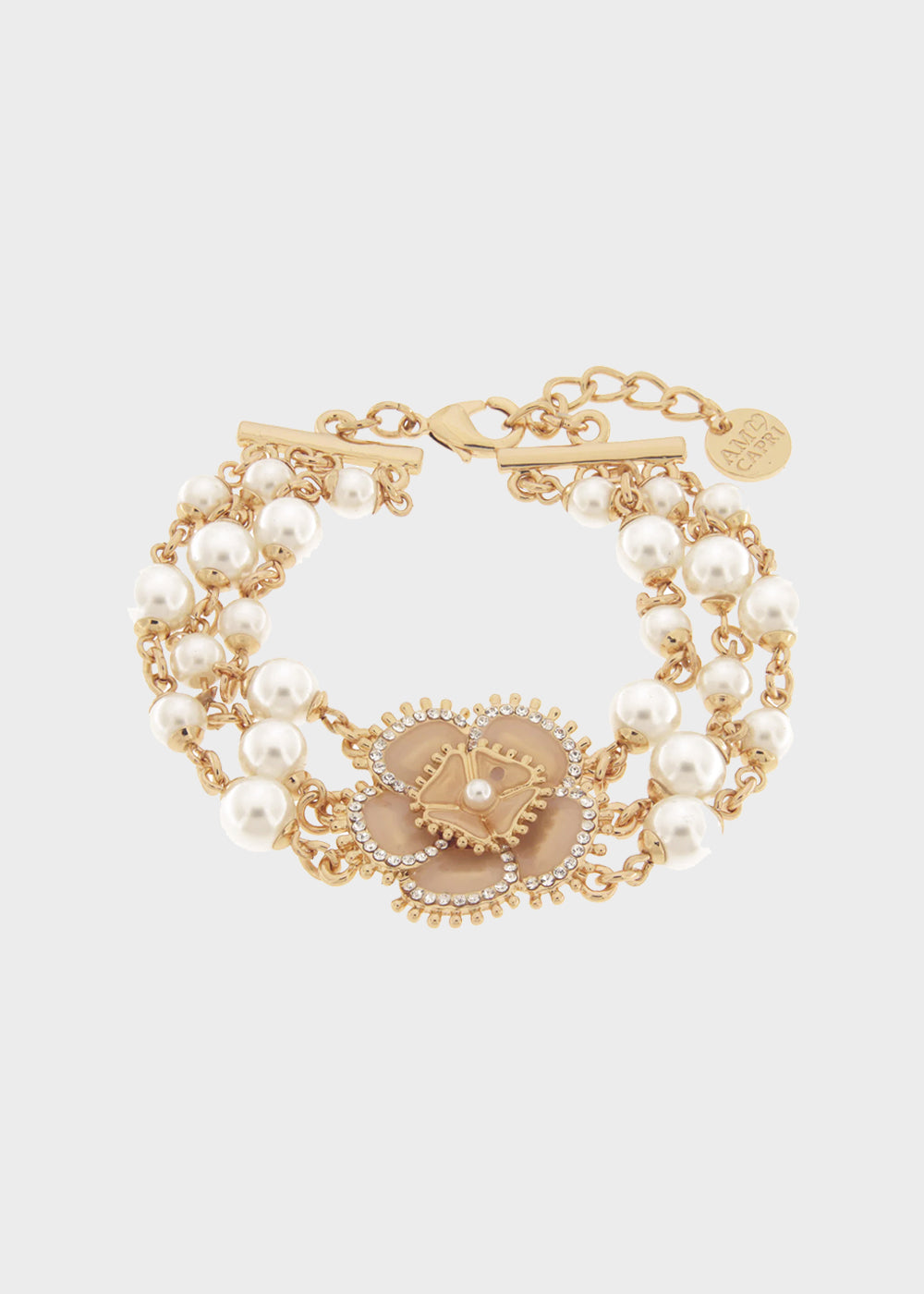 Bracciale in Metallo multifilo con fiore placcato oro