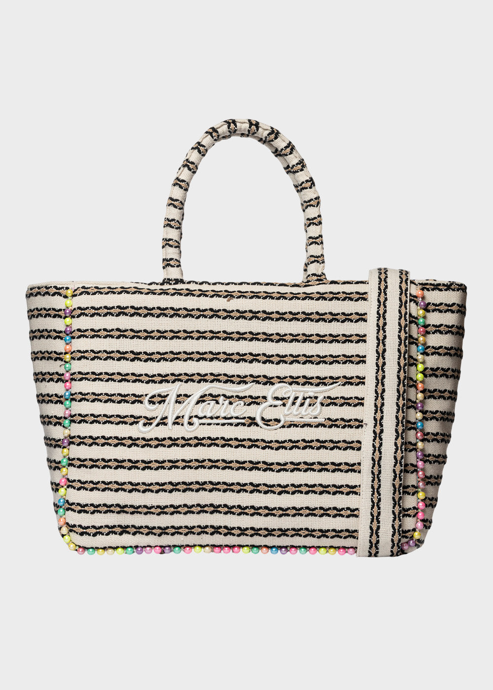 Borsa da Mare a mano Buby L Indy con tracolla, logo frontale e perline laterali