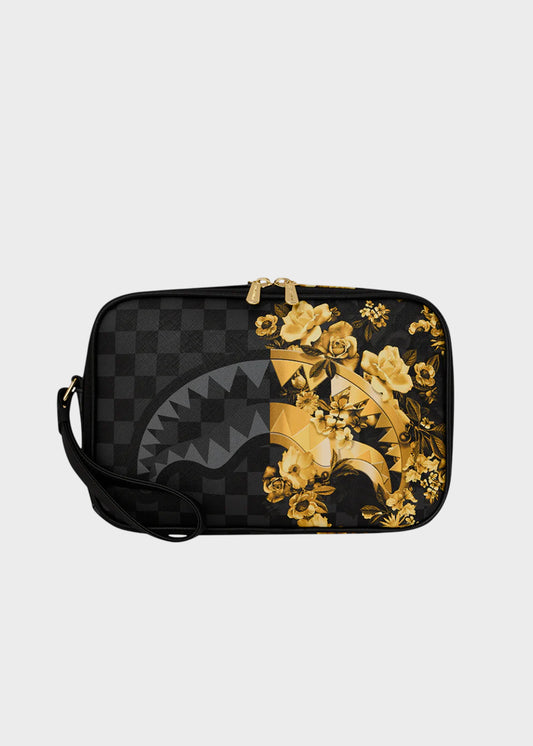 Pochette grande Gold Floral Remix con manico da polso