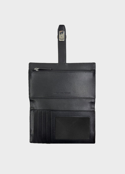 Portacarte con portamonete Bifold Greenwich in tessuto Denim nero