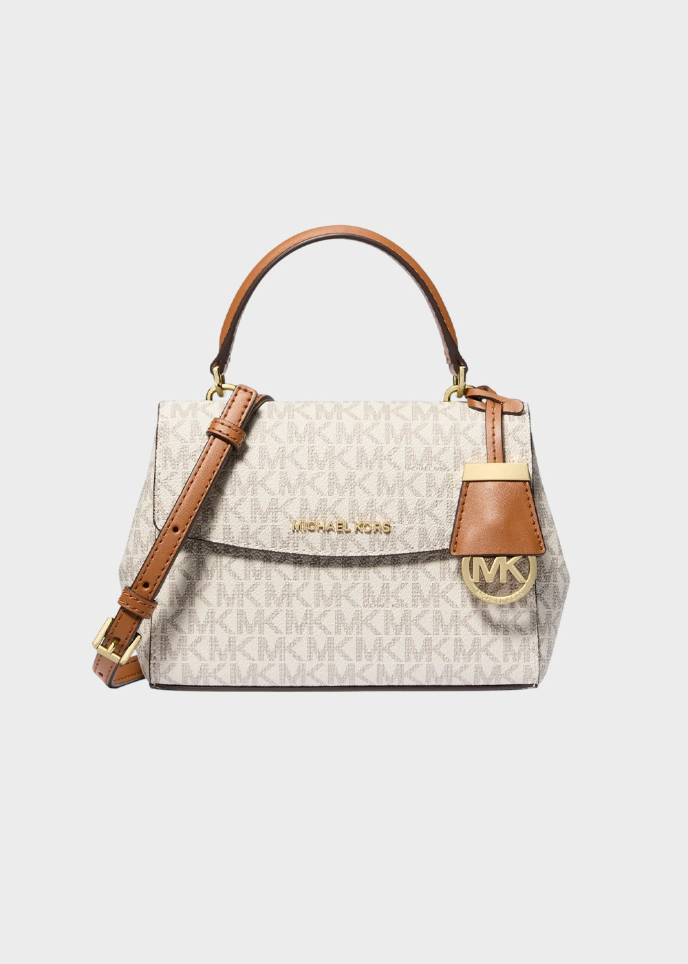 Borsa a mano piccola Ava con tracolla e logo all over