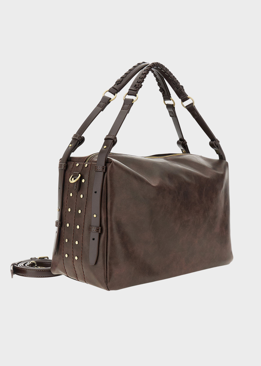 Borsa a mano effetto vintage con tracolla-3