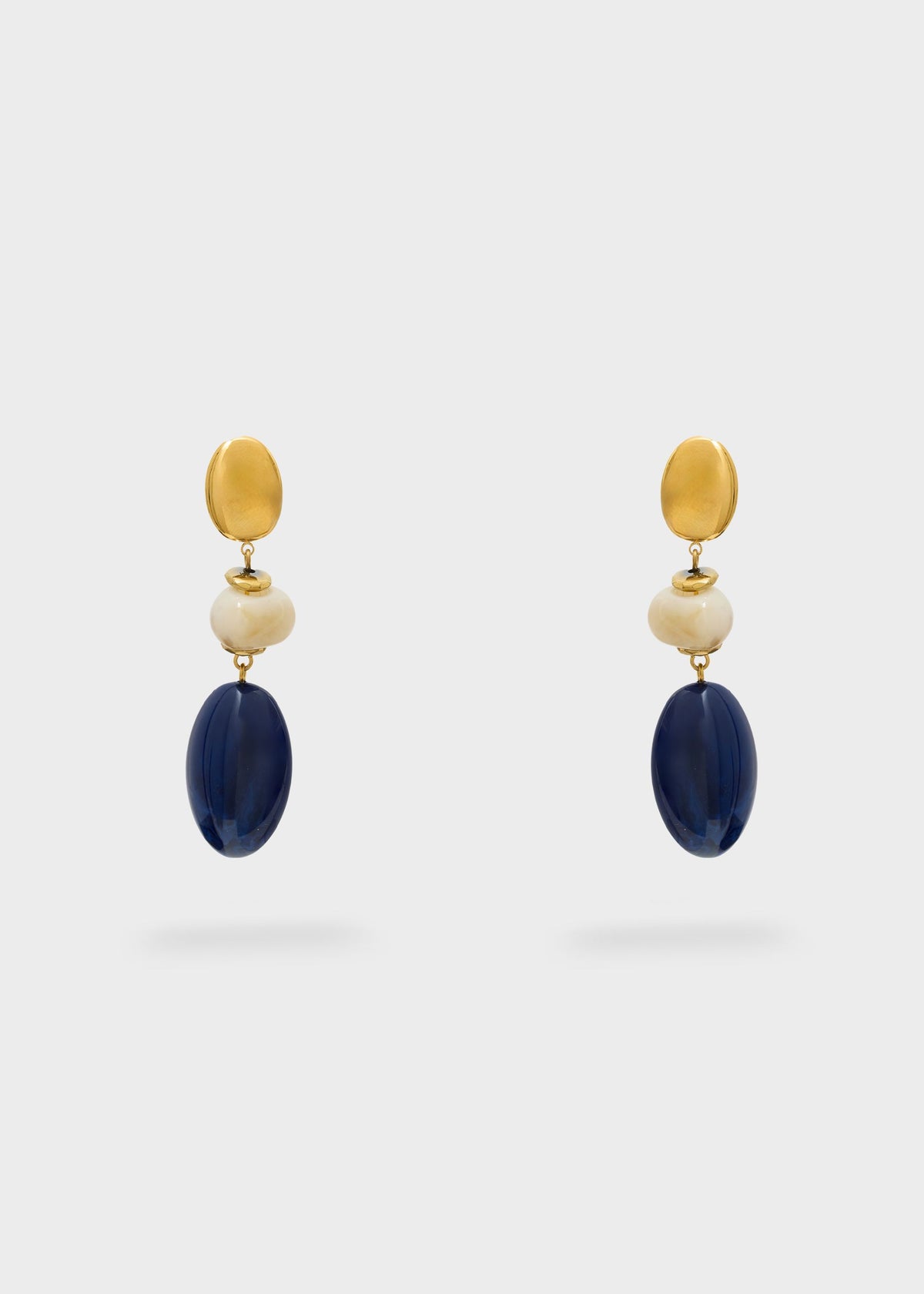 Orecchini in acciaio Paola con pietra in resina blu