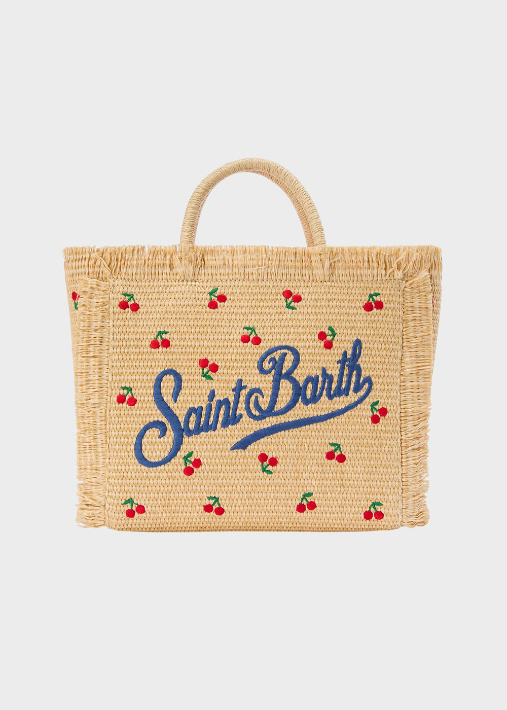 Borsa da mare media Colette Cherry con tracolla in tessuto effetto paglia