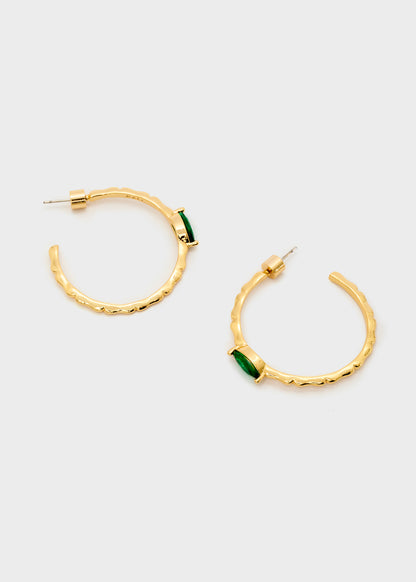 Hoop earrings with stone