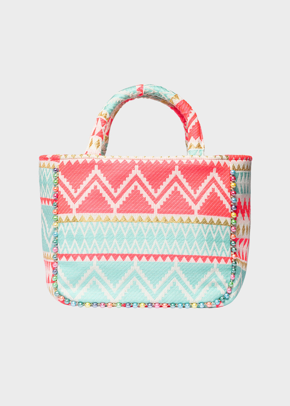 Borsa da Mare a mano Buby S Indy con tracolla, logo frontale e perline laterali