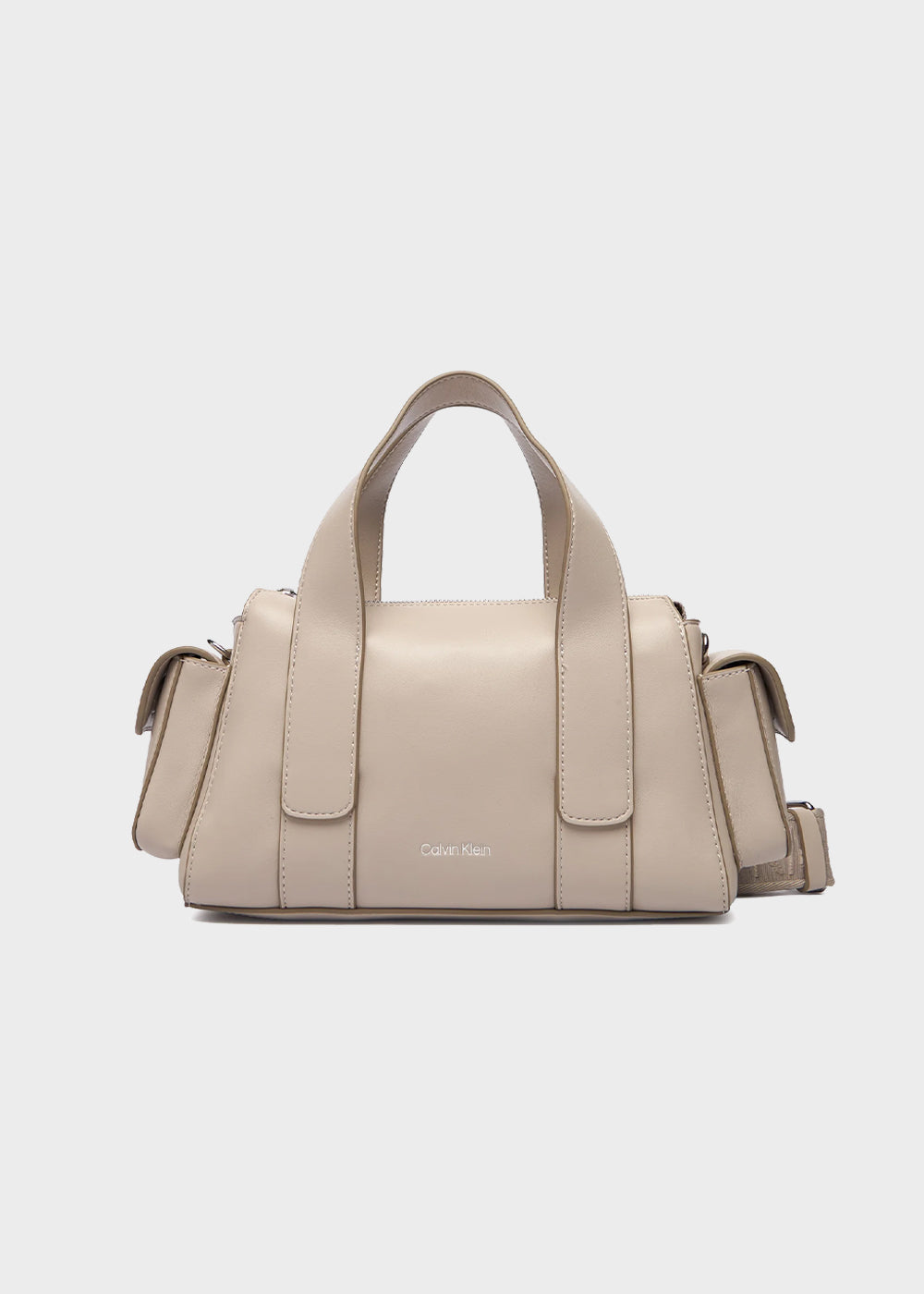 Handbag with shoulder strap and side pockets