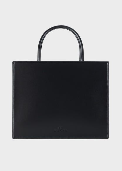 Large handbag with shoulder strap and logo