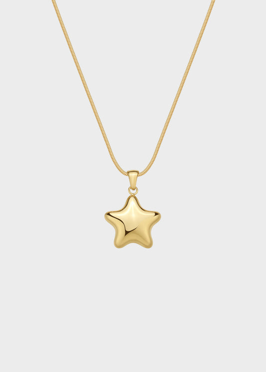 Collana Stellar in acciaio con finitura pvd oro 14K e pendente a forma di stella