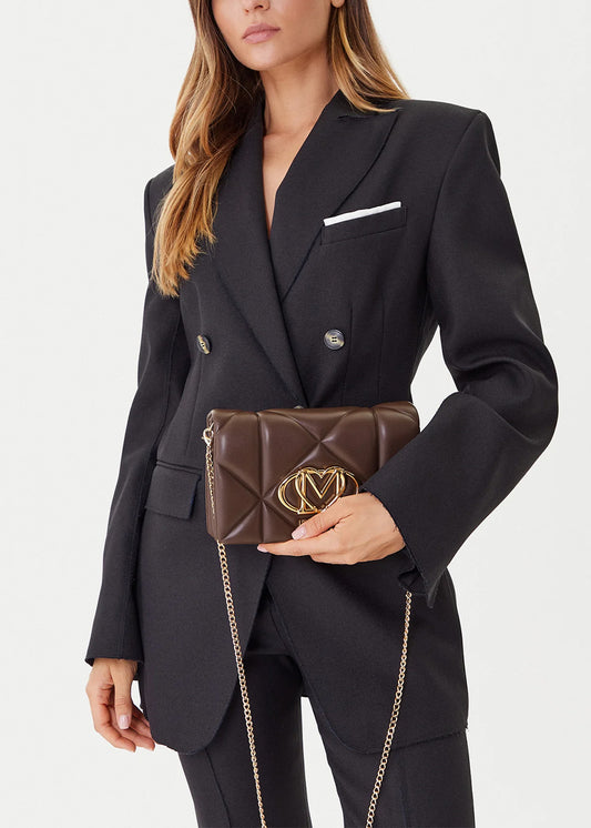 Borsa a tracolla con logo frontale