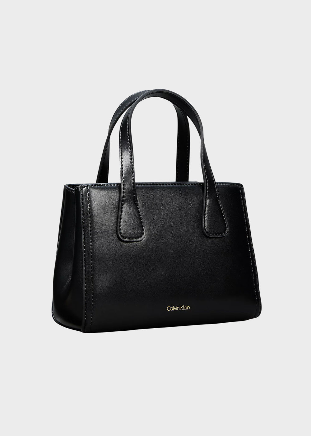 Borsa a mano con tracolla e logo metallico-3